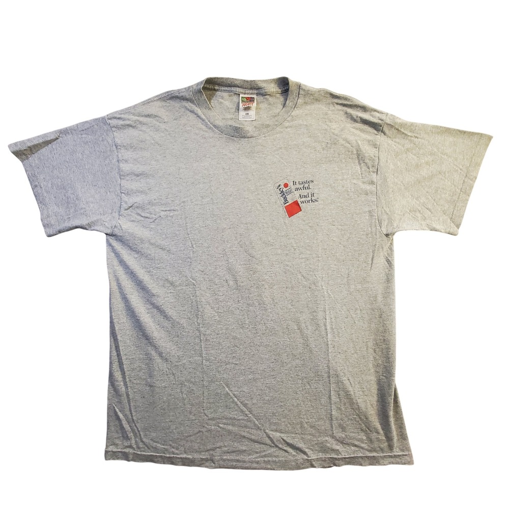 Fruit of the Loom Buckley's Mixture Graphic Tee Gray XL Vintage T-Shirt